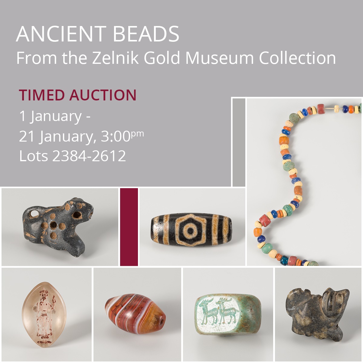 Timed Auction - Ancient Beads from the Zelnik Gold Museum collection 